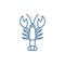 Crayfish line icon concept. Crayfish flat  vector symbol, sign, outline illustration.