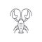 Crayfish line icon concept. Crayfish vector linear illustration, sign, symbol
