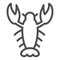 Crayfish line icon. Crawfish vector illustration isolated on white. Seafood outline style design, designed for web and