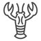 Crayfish line icon. Crustacean vector illustration isolated on white. Lobster outline style design, designed for web and