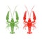 Crayfish logo. Isolated crayfish on white background