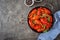 Crayfish. Red boiled crawfishes on table in rustic style, closeup.