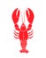 Crayfish silhouette. Fresh lobster seafood hand drawn illustration. Red swamp crawfish icon