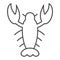 Crayfish thin line icon. Crawfish vector illustration isolated on white. Seafood outline style design, designed for web