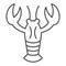 Crayfish thin line icon. Crustacean vector illustration isolated on white. Lobster outline style design, designed for