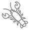 Crayfish thin line icon, Fish market concept, lobster sign on white background, crawfish icon in outline style for