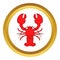 Crayfish vector icon, cartoon style