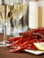 Crayfish and wine