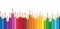 Crayon background. Colorful pencil seamless horizontal border pattern.