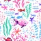 Crayon childlike marin seamless pattern