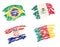 Crayon draw of group A worldcup soccer 2014 country flags