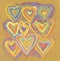 Crayon hand drawn abstract valentines card. Vintage background. Valentine background. Grunge heart. Love heart design