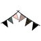 Crayon silhouette of multicolored decorative pair of flags party hanging