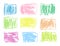 Crayon soft pastel color rectangular colorful vector shapes set.