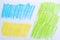 Crayon texture. Yellow, green, blue texture for background.