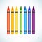 Crayons. Colorful wax pencils collection. Isolated vector illust