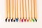 Crayons with different colors lined up