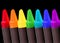 Crayons over black