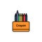 Crayons vector icon sign symbol