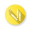 Crayons yellow flat design long shadow glyph icon