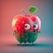 Crazy apple cartoon character ai generated image