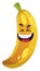Crazy banana laughing illustration vector