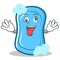 Crazy blue soap character cartoon