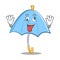 Crazy blue umbrella character cartoon