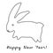 Crazy Bunny Chinese New Year. The rabbit is the symbol of the Chinese horoscope. Continuous line drawing illustration