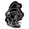 crazy cartoon distressed icon of a monkey sitting wearing santa hat