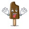 Crazy chocolate ice cream mascot cartoon