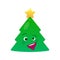 Crazy christmas tree isolated emoticon
