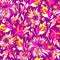 Crazy colors seamless pattern with flowers drawn by hand.