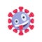 Crazy coronavirus emoticon flat icon