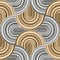 Crazy curves - tangled geometric pattern with gold and silver colors