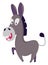 Crazy donkey, illustration, vector