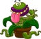 Crazy Evil Carnivorous Plant Cartoon Character