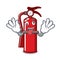 Crazy fire extinguisher mascot cartoon