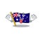 Crazy flag australia isolated in the mascot