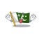 Crazy flag pakistan isolated in the cartoon