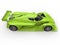 Crazy green modern super sports car - top down side view