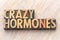 Crazy hormones word abstract in wood type