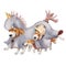 Crazy hound dogs dressed in a unicorn costume. Funny puppies are playing. isolated on a white background.