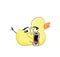 Crazy internet meme illustration of bathroom duck toy