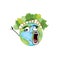 Crazy internet meme illustration of earth globe with trees