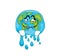 Crazy internet meme illustration of melting earth globe