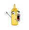 Crazy internet meme illustration of mustard sauce bottle