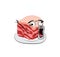 Crazy internet meme illustration of raw pork belly