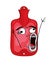 Crazy internet meme illustration of rubber hot water bottle