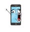 Crazy internet meme illustration of smart phone